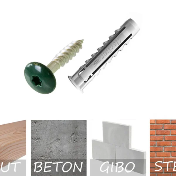 Kunsthaag montage schroef muurplug