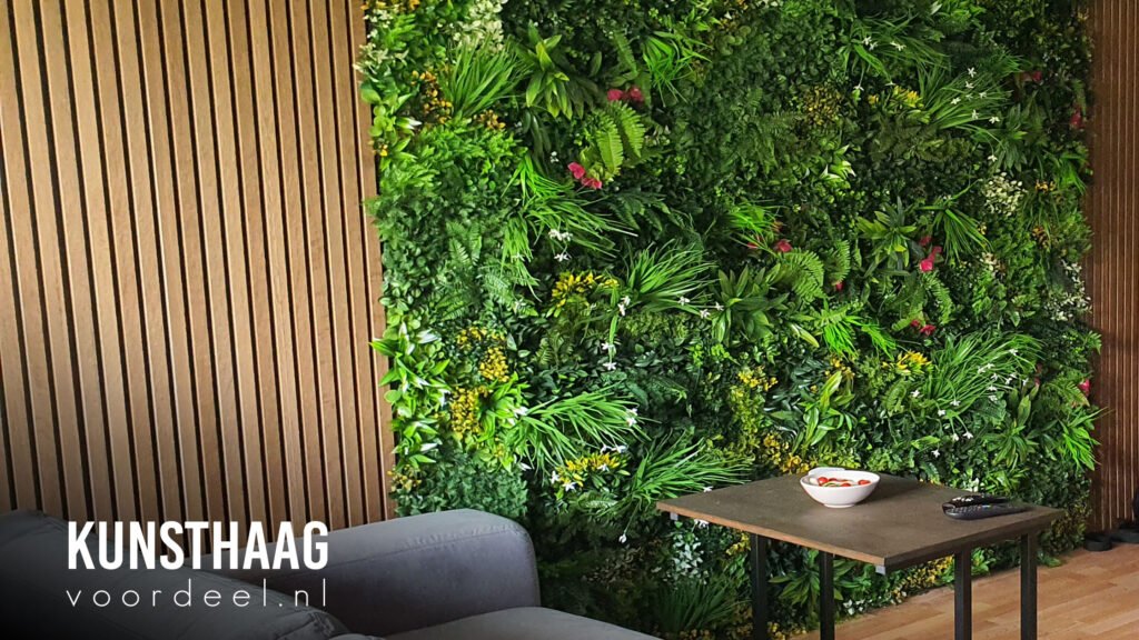 Kunsthaag combineren plantenwand