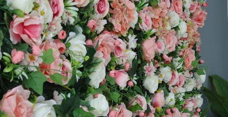 bloemenwand close up licht roze